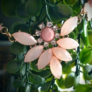 Floral Crystal Chain Necklace